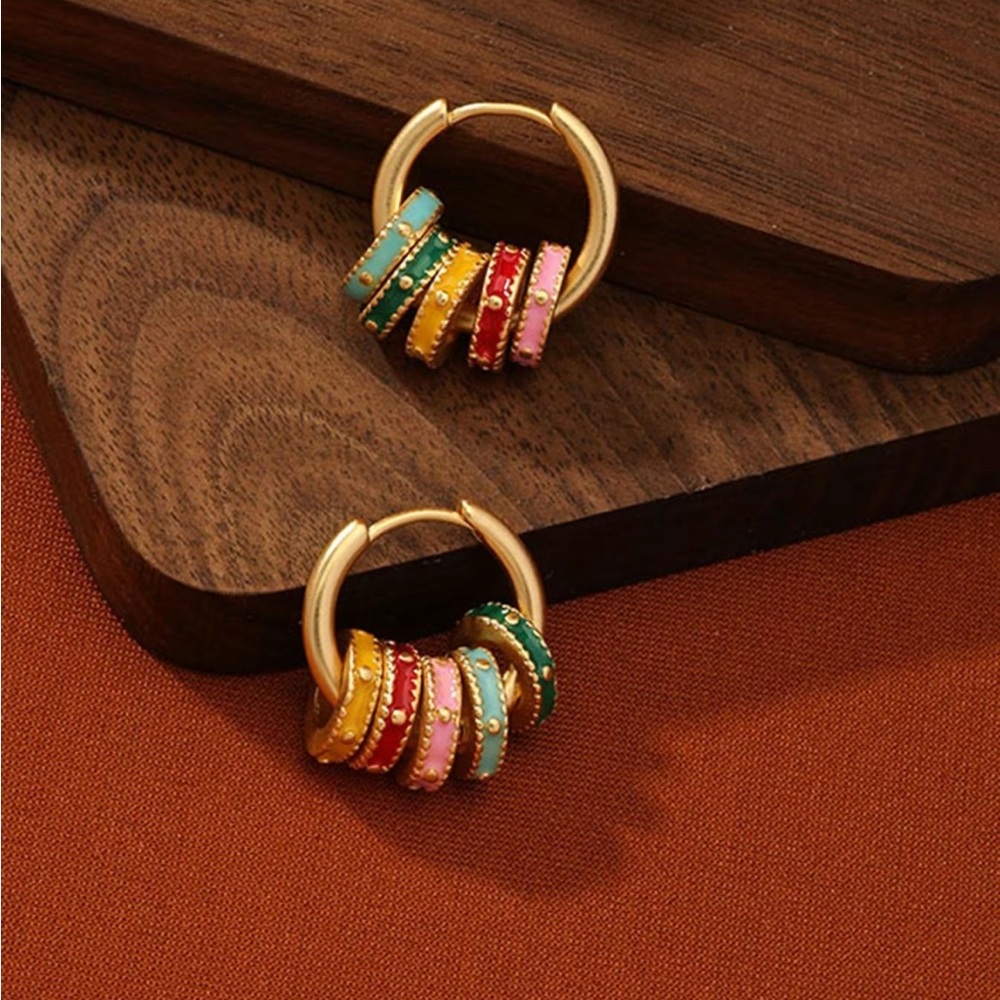 Hoop Earrings, Fashion, Colorful Resin Jewelry
